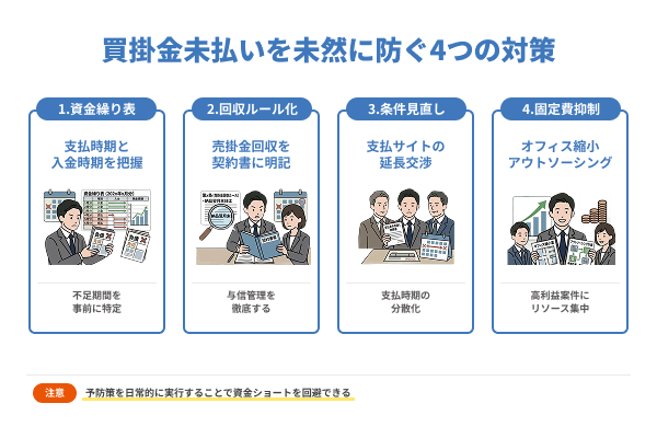 買掛金を払えない事態を未然に防ぐための対策