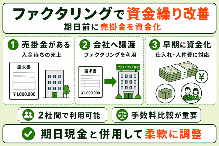 ファクタリングによる資金繰り改善