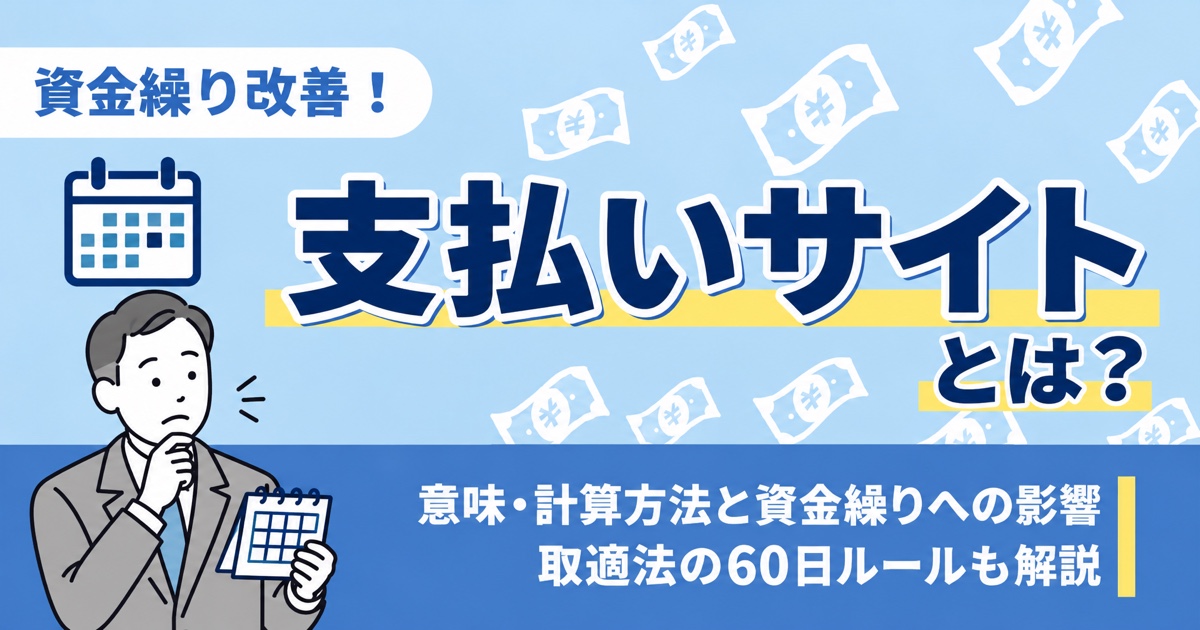 支払いサイトとは？意味・計算方法と資金繰りへの影響、取適法の60日ルールも解説